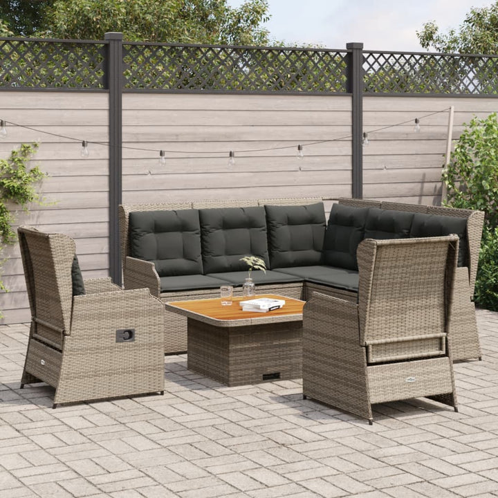 Loungegrupp Med Dynor 5 Delar Brun Konstrotting