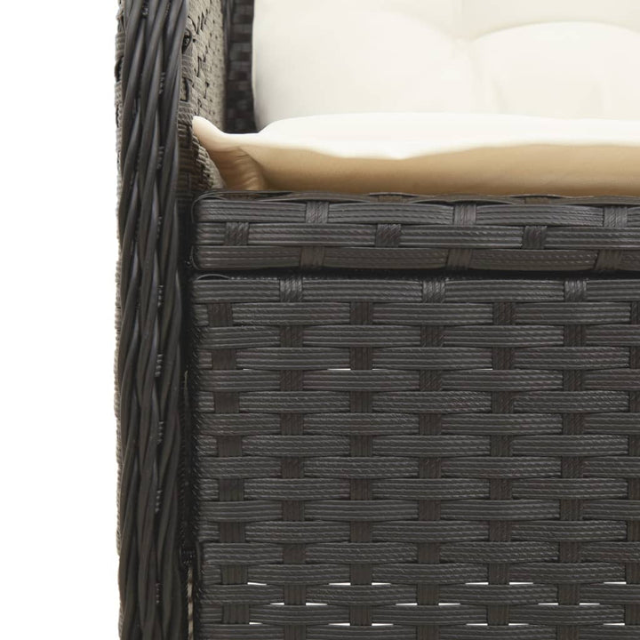 Loungegrupp För Trädgården Med Dynor 7 Delar Svart Konstrotting