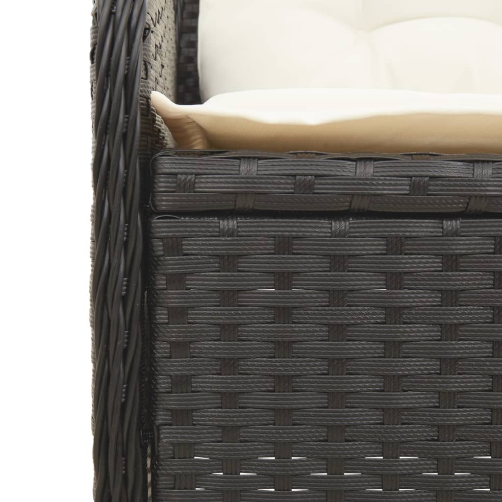 Loungegrupp För Trädgården Med Dynor 7 Delar Svart Konstrotting