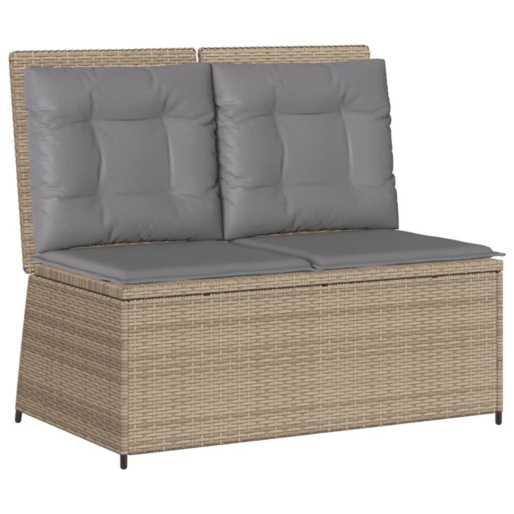 Loungegrupp För Trädgården Med Dynor 7 Delar Konstrotting Beige