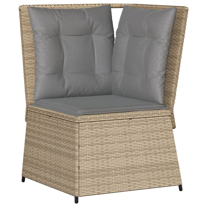 Loungegrupp För Trädgården Med Dynor 7 Delar Konstrotting Beige