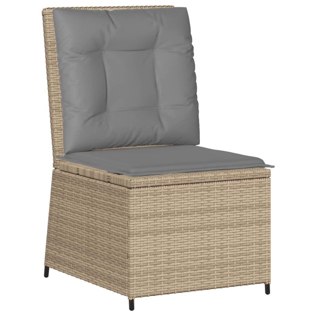 Loungegrupp För Trädgården Med Dynor 7 Delar Konstrotting Beige