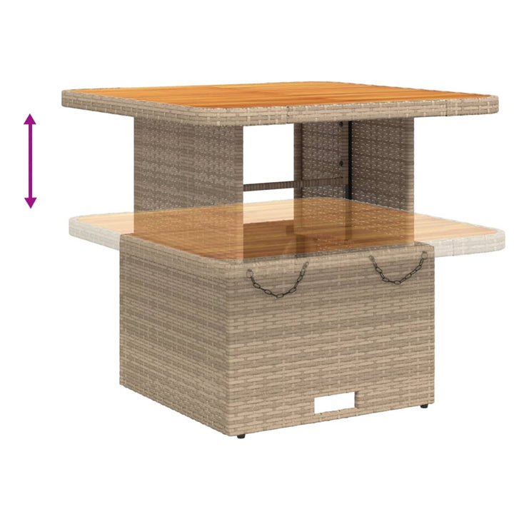 Loungegrupp För Trädgården Med Dynor 7 Delar Konstrotting Beige
