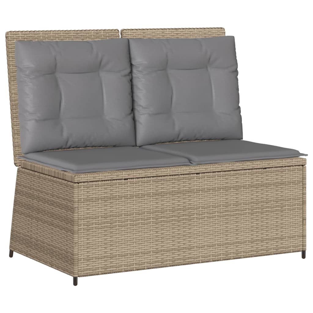 Loungegrupp För Trädgården Med Dynor 7 Delar Konstrotting Beige