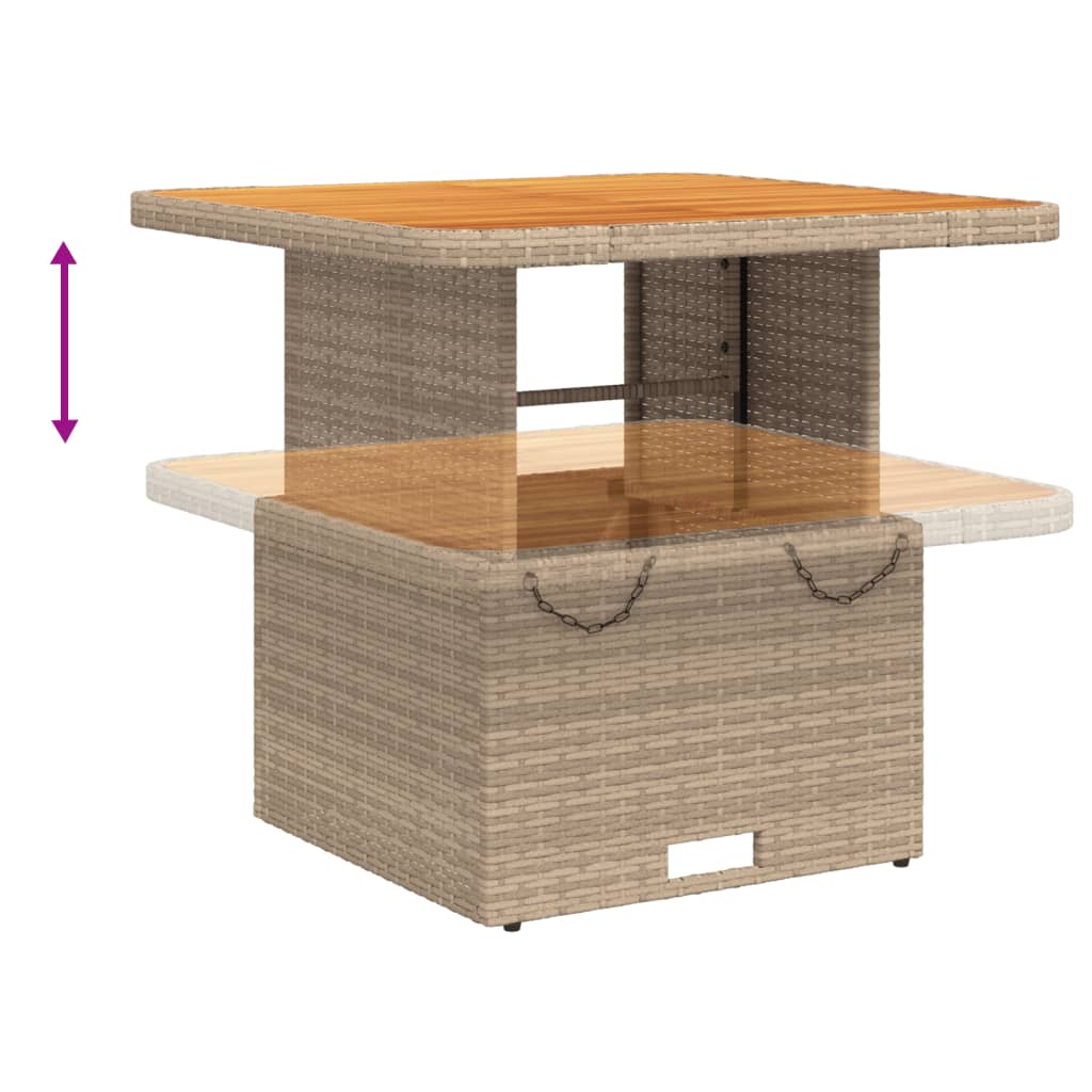 Loungegrupp För Trädgården Med Dynor 7 Delar Konstrotting Beige