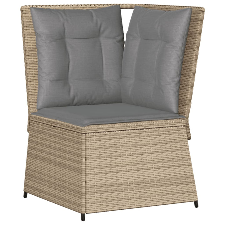 Loungegrupp För Trädgården Med Dynor 6 Delar Konstrotting Beige