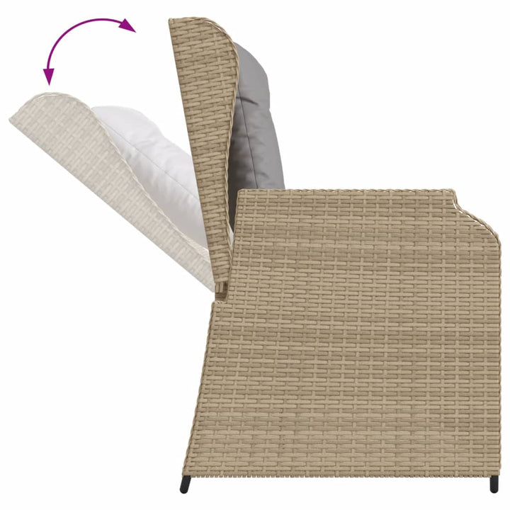 Loungegrupp För Trädgården Med Dynor 6 Delar Konstrotting Beige
