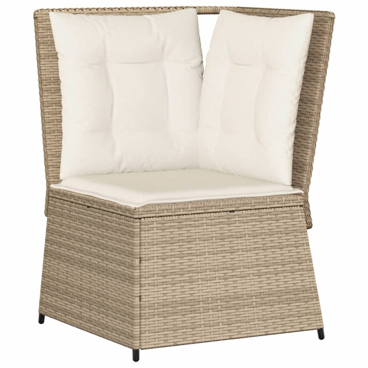 Loungegrupp För Trädgården Med Dynor 6 Delar Konstrotting Beige