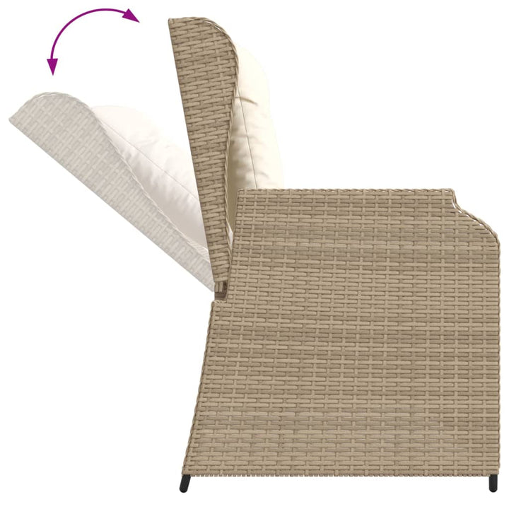 Loungegrupp För Trädgården Med Dynor 6 Delar Konstrotting Beige