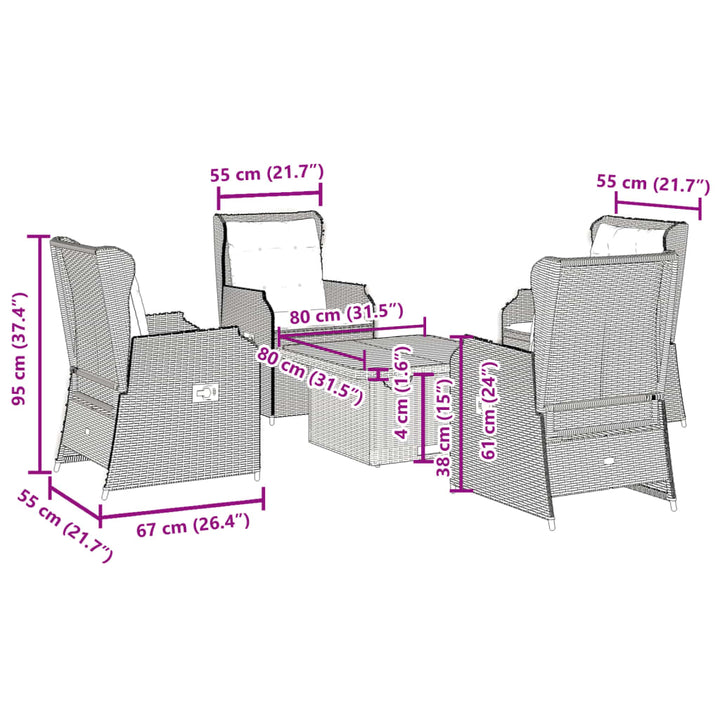 Loungegrupp Med Dynor 5 Delar Konstrotting