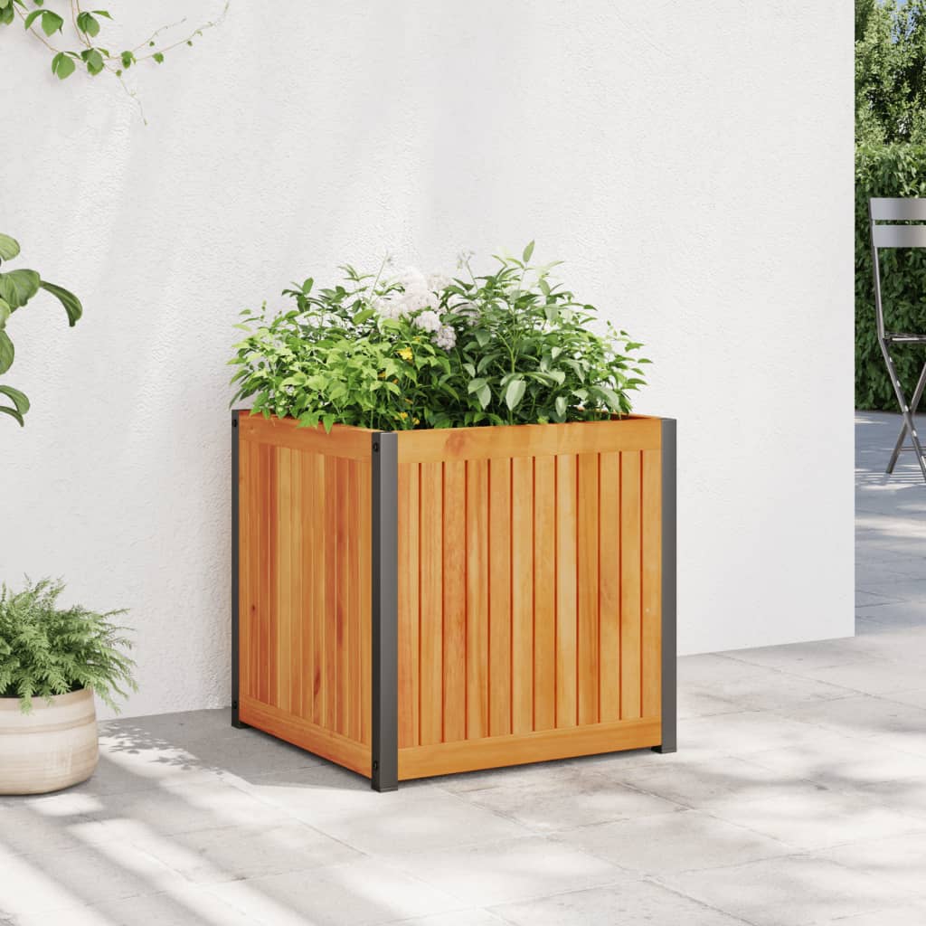 Odlingslåda 80X30X27,5 Cm Massivt Akaciaträ Och Stål