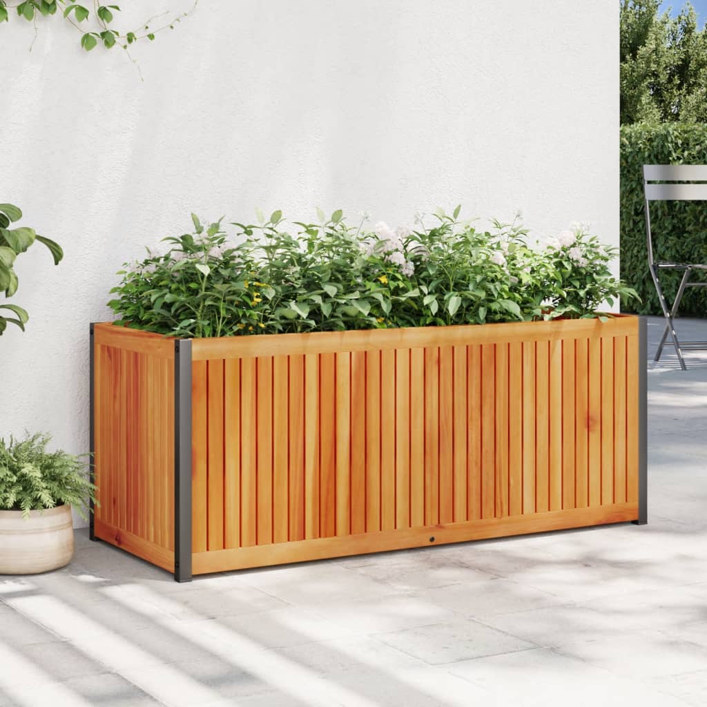 Odlingslåda 80X30X27,5 Cm Massivt Akaciaträ Och Stål