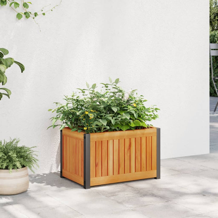 Odlingslåda 80X30X27,5 Cm Massivt Akaciaträ Och Stål