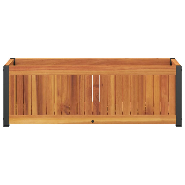 Odlingslåda 80X30X27,5 Cm Massivt Akaciaträ Och Stål