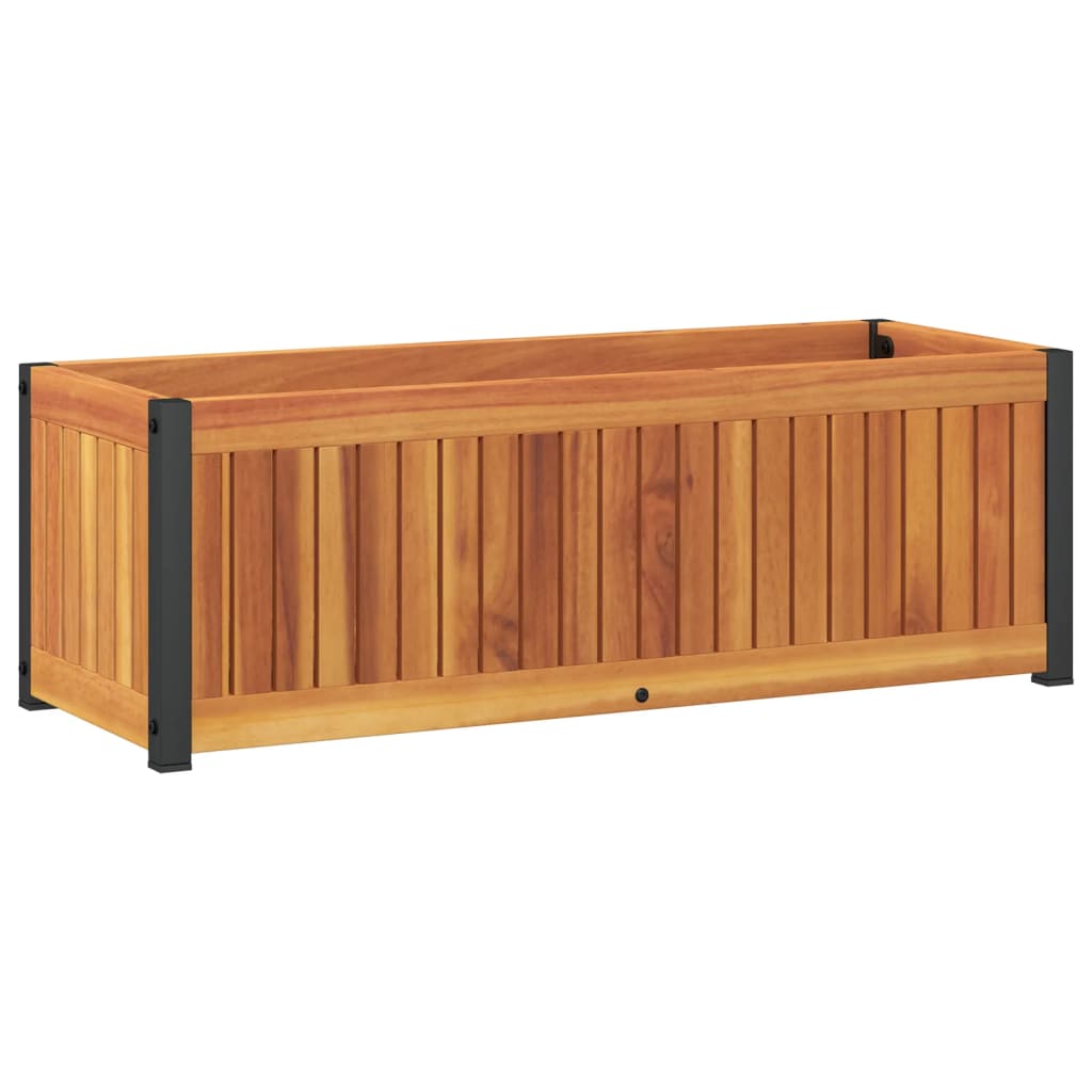 Odlingslåda 80X30X27,5 Cm Massivt Akaciaträ Och Stål