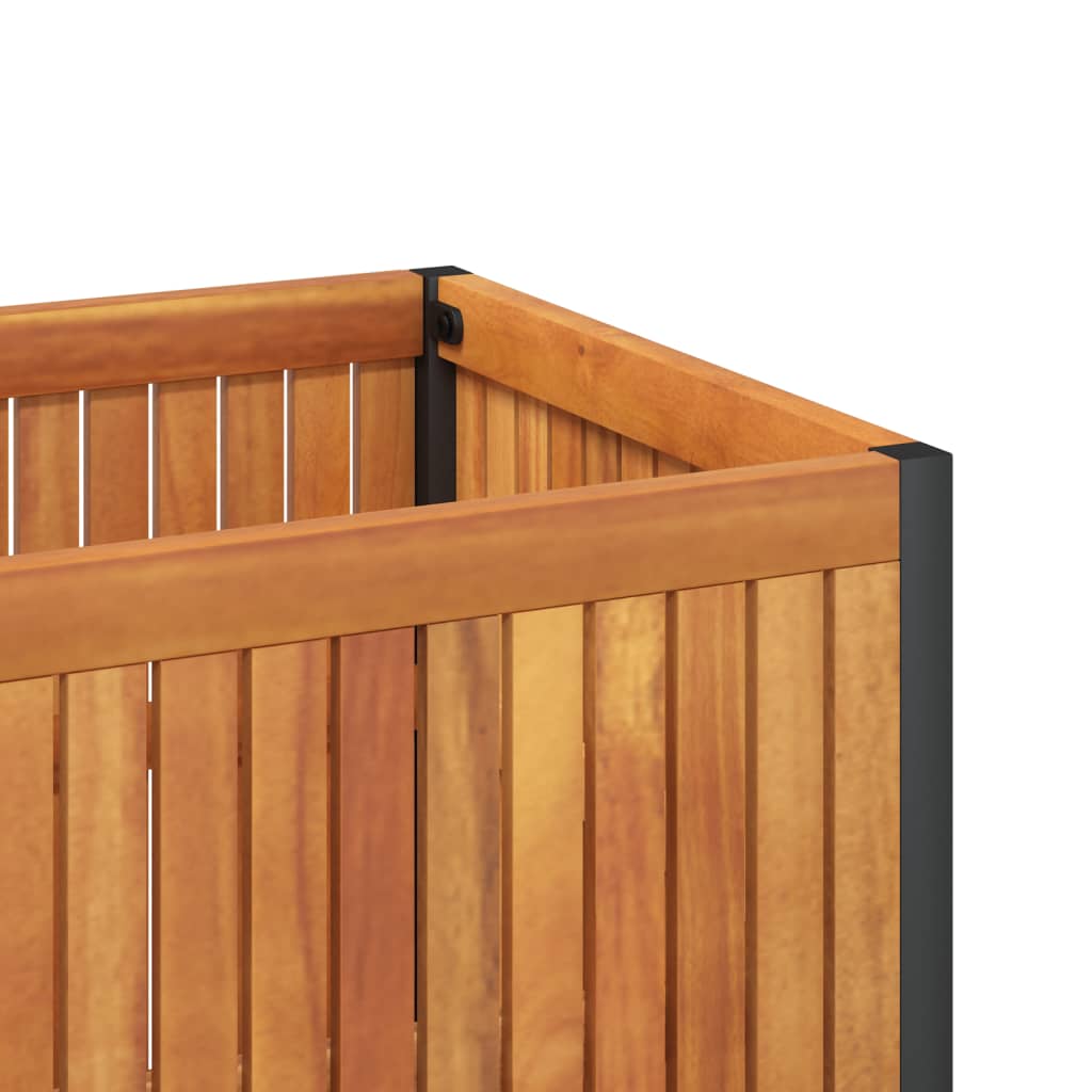 Odlingslåda 80X30X27,5 Cm Massivt Akaciaträ Och Stål