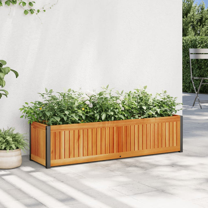 Odlingslåda 80X30X27,5 Cm Massivt Akaciaträ Och Stål