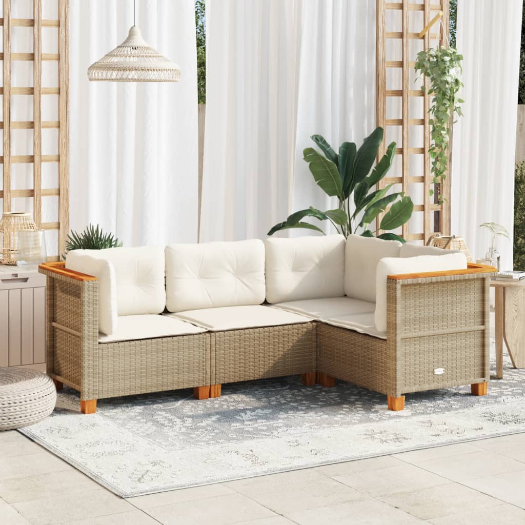 Loungegrupp För Trädgården Med Dynor 5 Delar Konstrotting