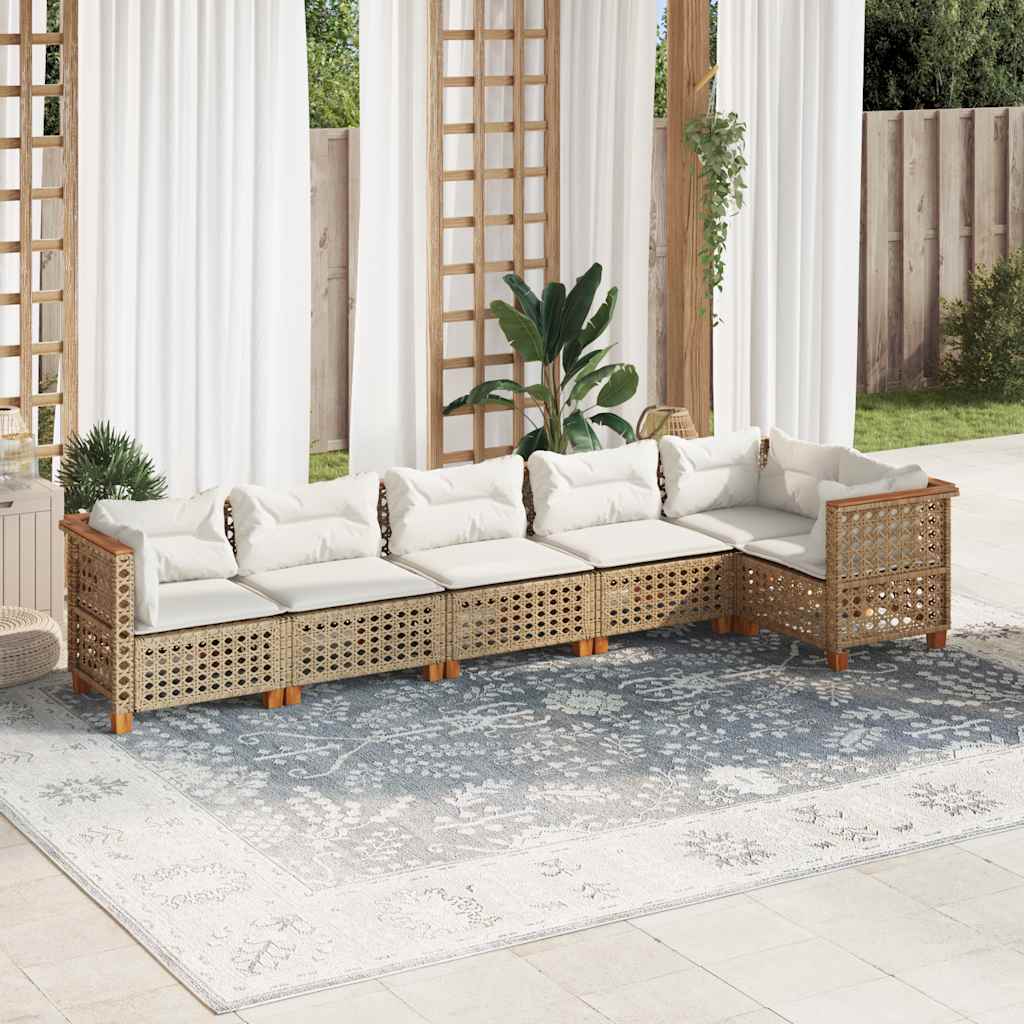 Soffgrupp För Trädgården Med Dynor 6 Delar Konstrotting