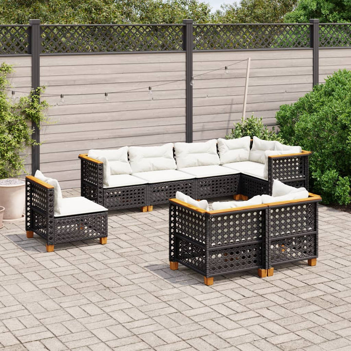 Loungegrupp För Trädgården Med Dynor 8 Delar Konstrotting
