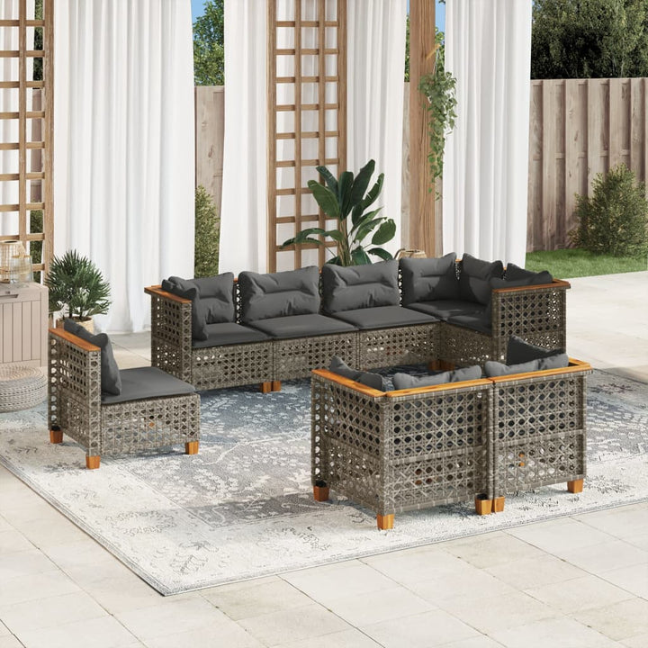 Loungegrupp För Trädgården Med Dynor 8 Delar Konstrotting
