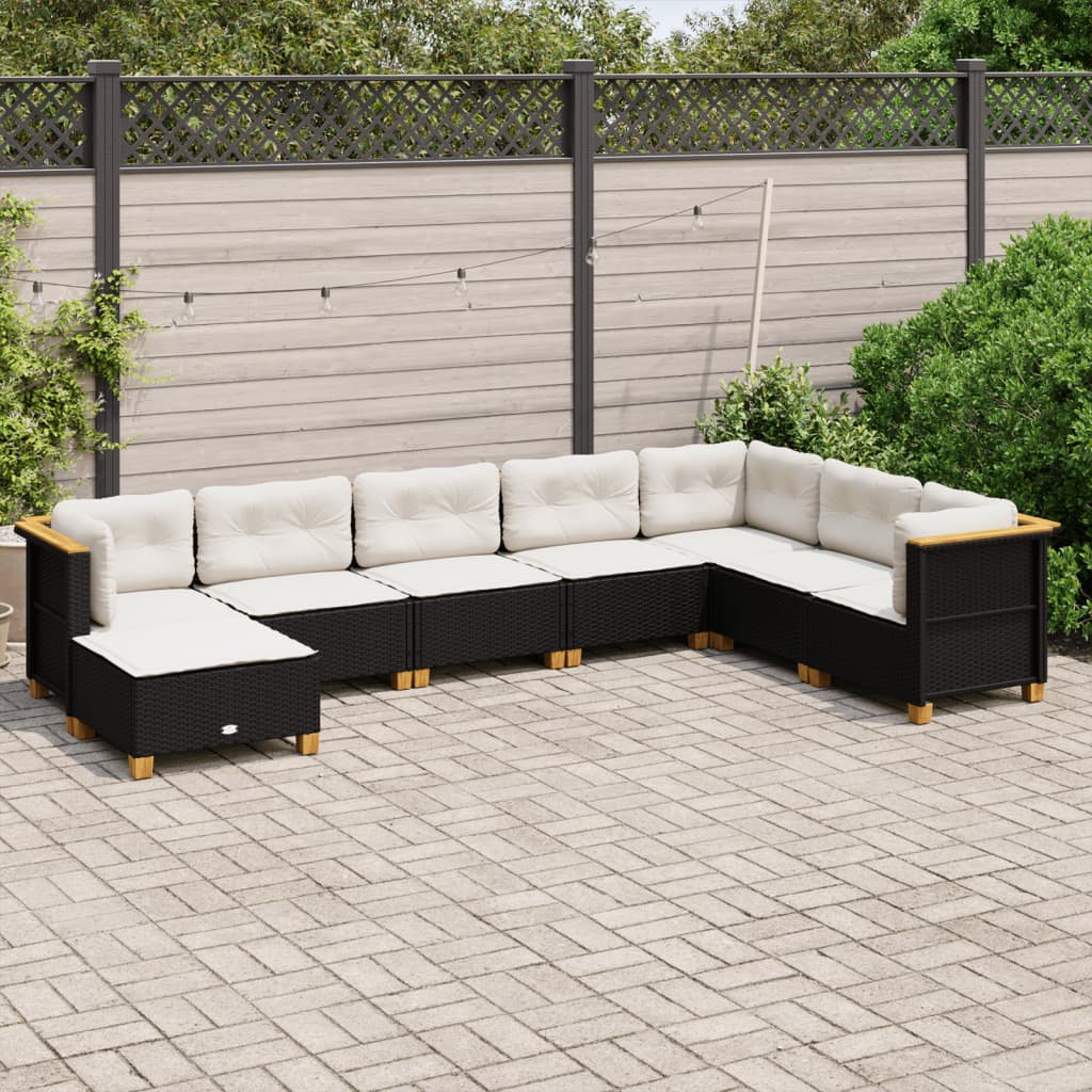 Loungegrupp För Trädgården Med Dynor 8 Delar Konstrotting