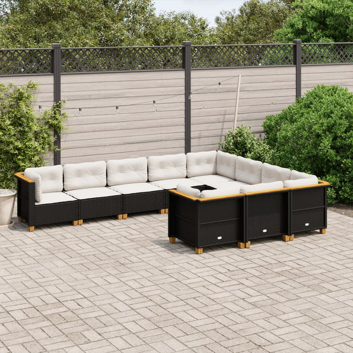 Loungegrupp För Trädgården Med Dynor 11 Delar Konstrotting