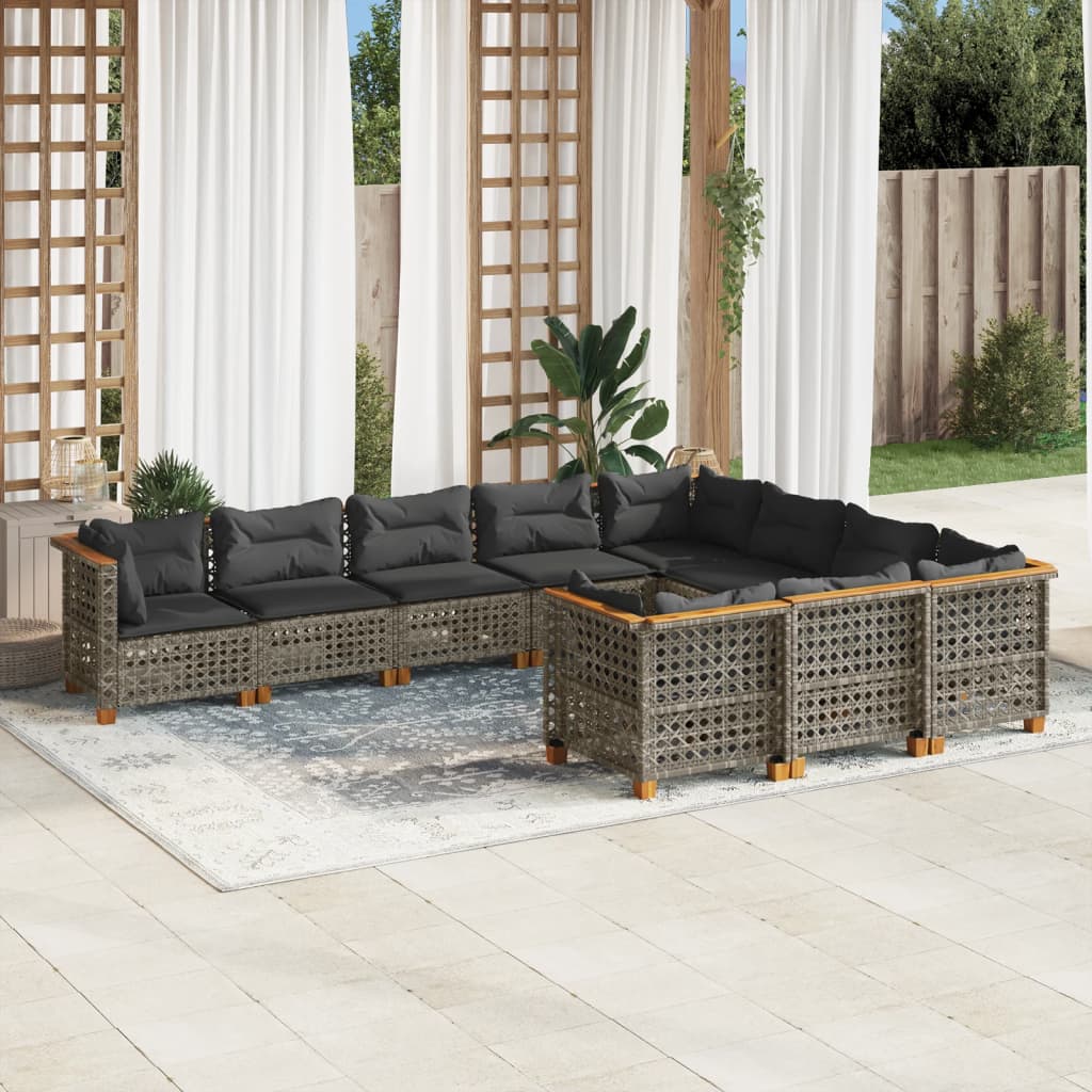 Loungegrupp För Trädgården Med Dynor 11 Delar Konstrotting