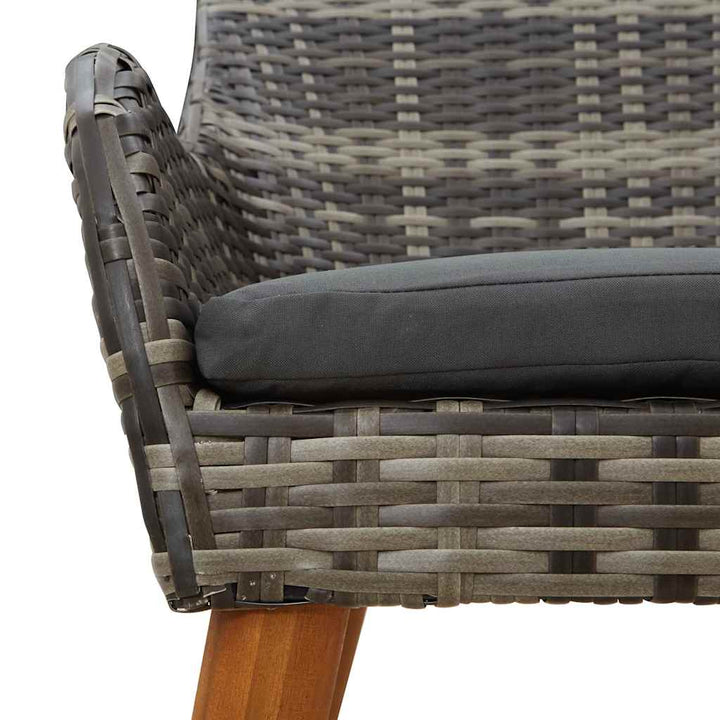 Trädgårdsmöbelset Med Kudde 7 Pcs Grå Konstrotting