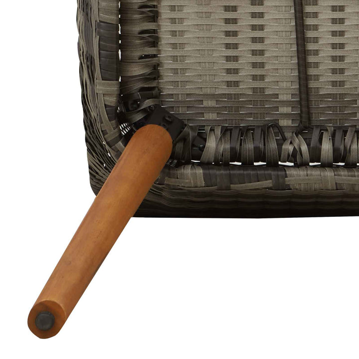 Trädgårdsmöbelset Med Kudde 9 Pcs Grå Konstrotting