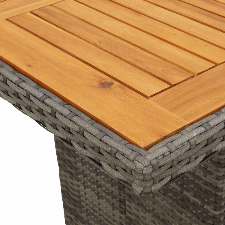 Trädgårdsmöbelset Med Kudde 9 Pcs Grå Konstrotting