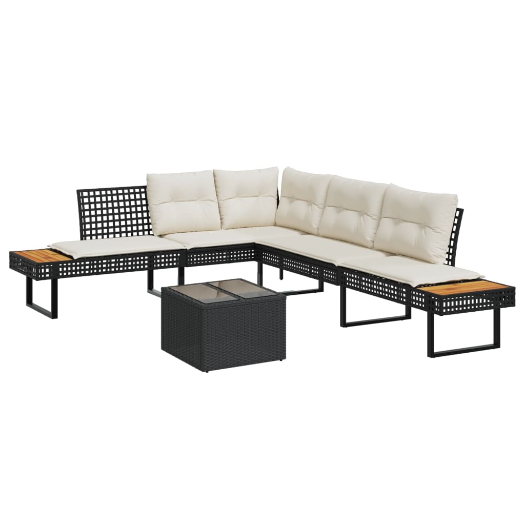 Loungegrupp Med Dynor 2 Delar Konstrotting Glas