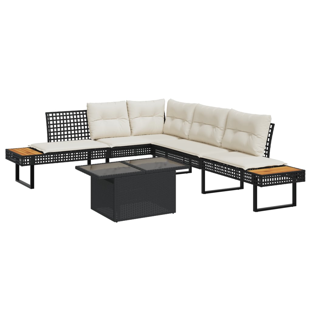 Loungegrupp Med Dynor 2 Delar Konstrotting Glas