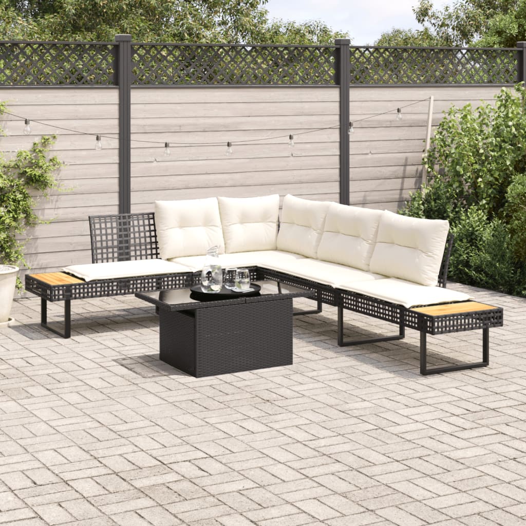 Loungegrupp Med Dynor 2 Delar Konstrotting Glas