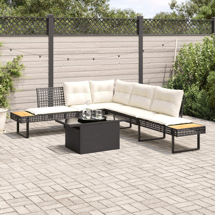 Loungegrupp Med Dynor 2 Delar Konstrotting Glas