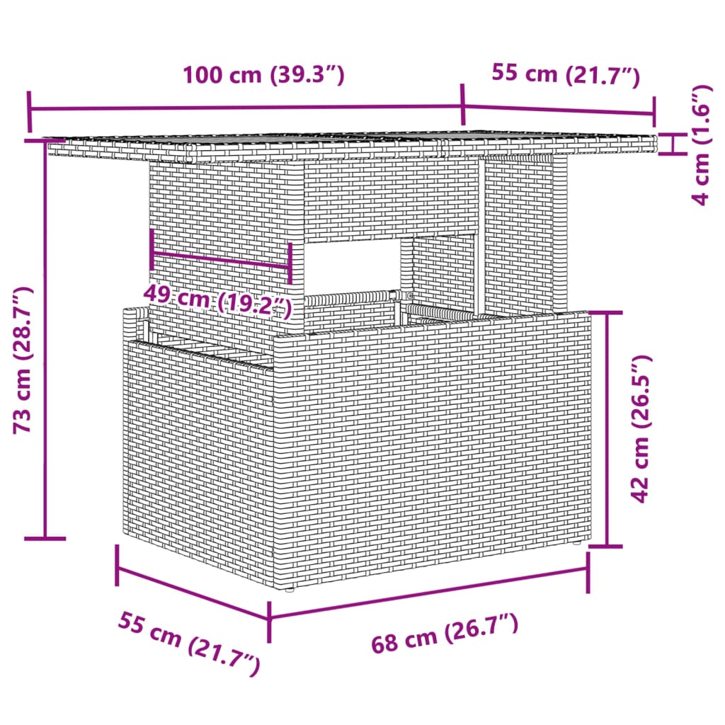 Loungegrupp Med Dynor 2 Delar Konstrotting Glas