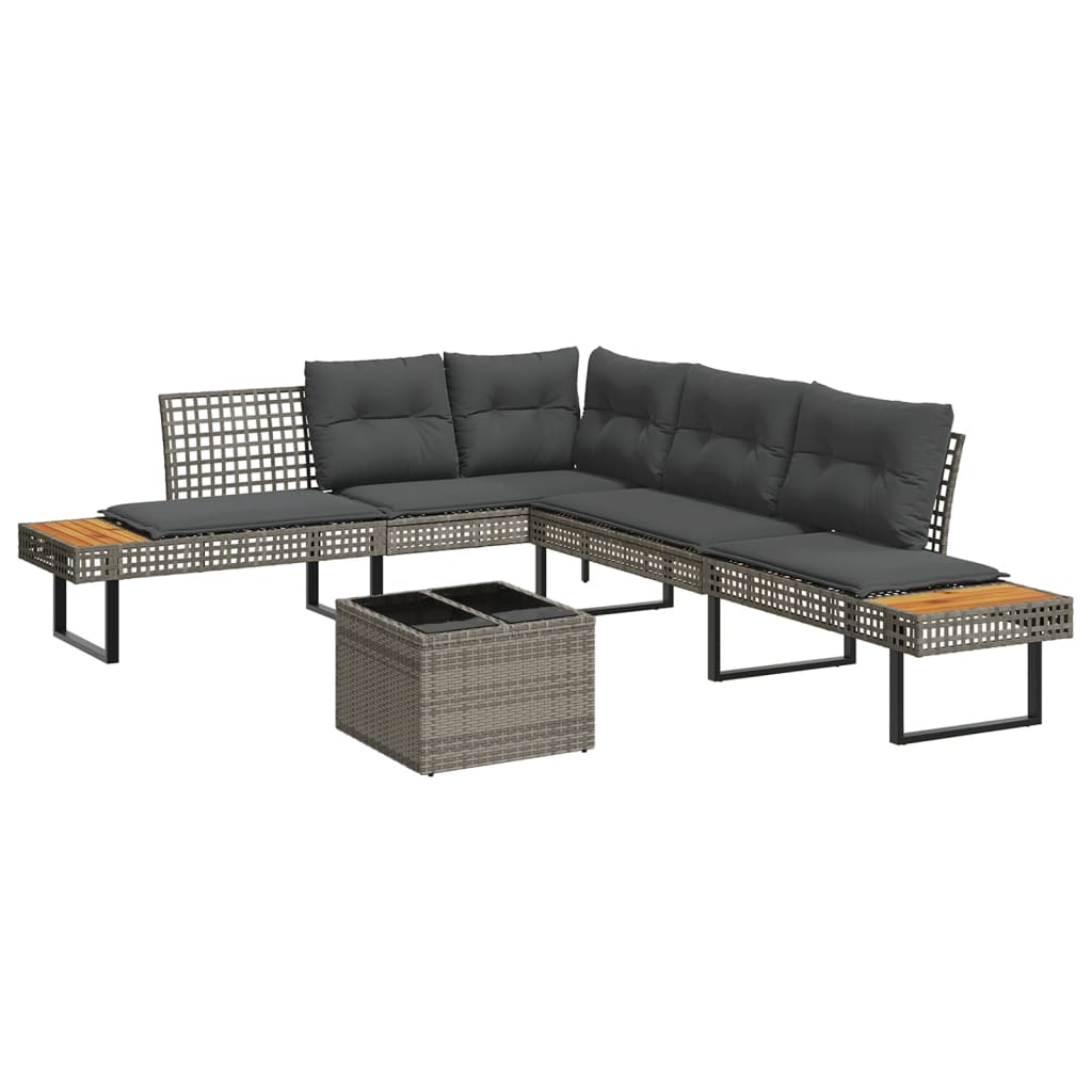 Loungegrupp Med Dynor 2 Delar Konstrotting Glas