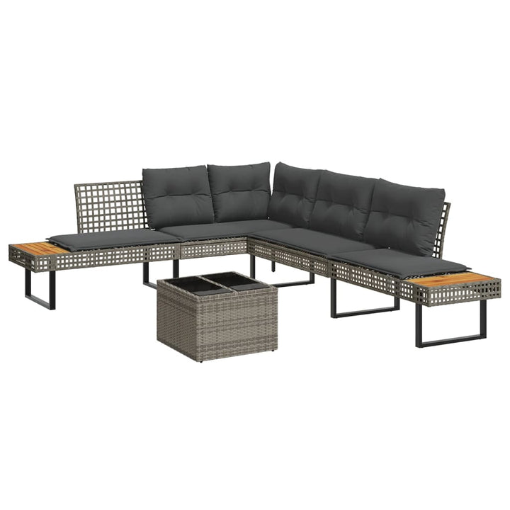 Loungegrupp Med Dynor 2 Delar Konstrotting Glas