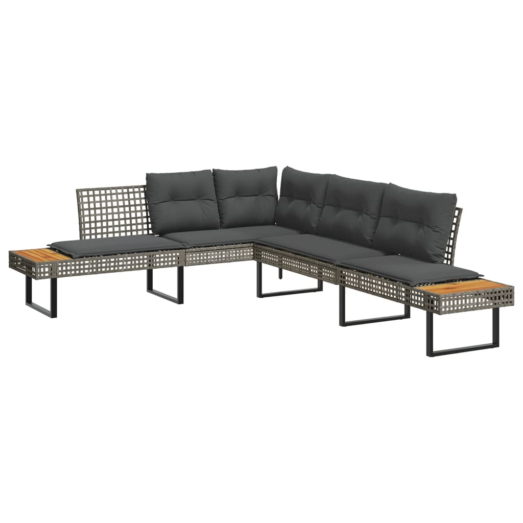 Loungegrupp Med Dynor 2 Delar Konstrotting Glas