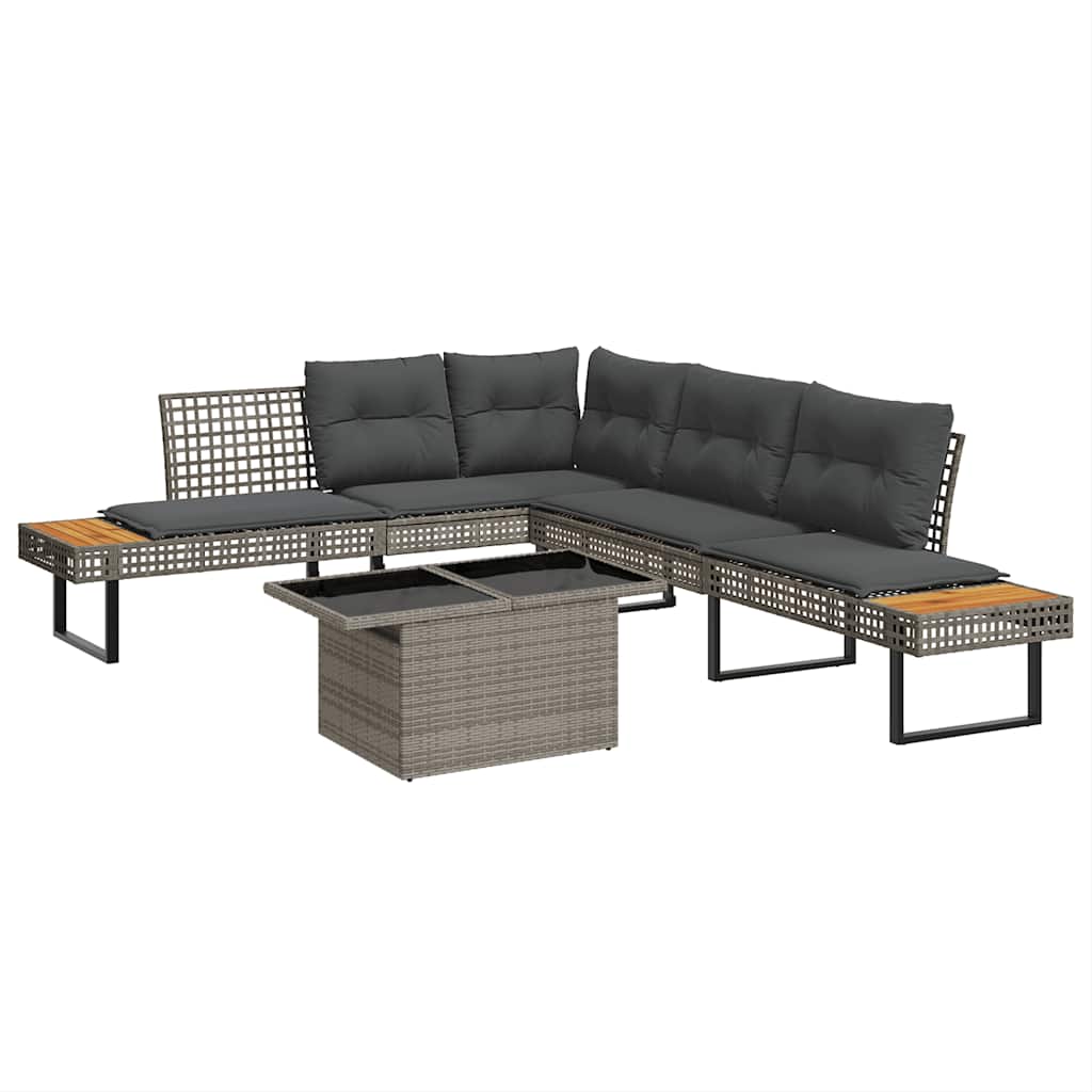 Loungegrupp Med Dynor 2 Delar Konstrotting Glas