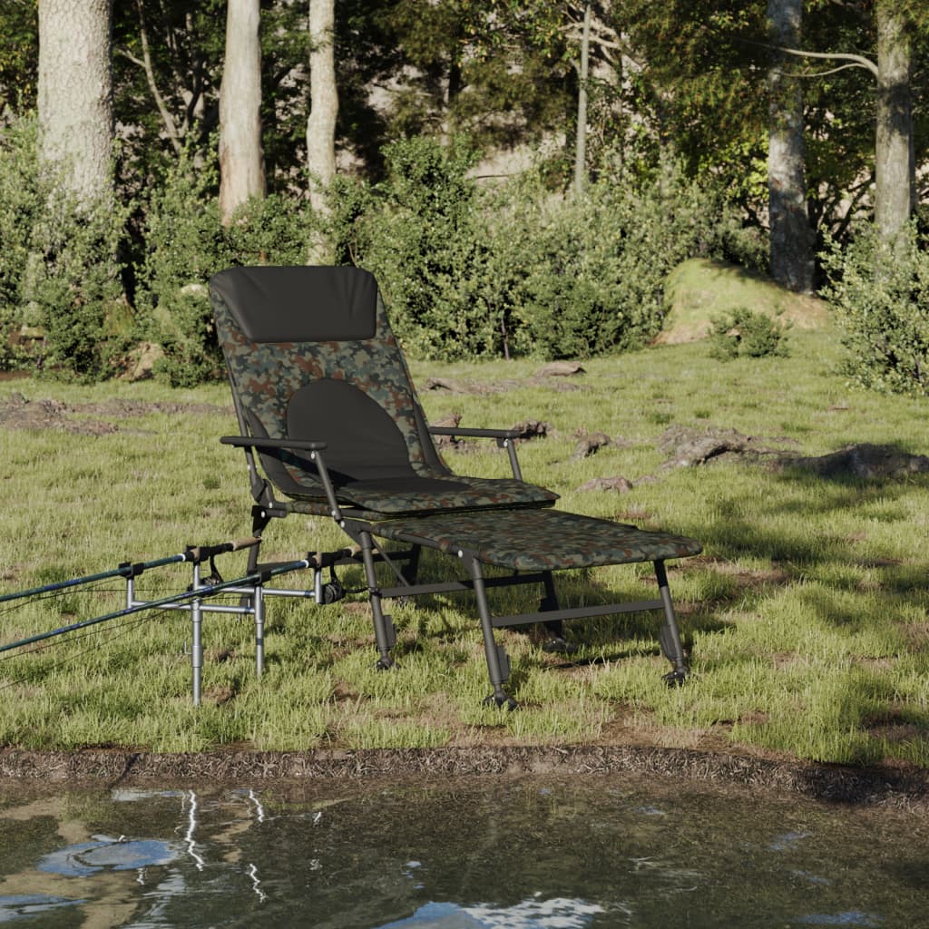 Liggande Fiskestol Med Justerbara Ben Hopfällbar