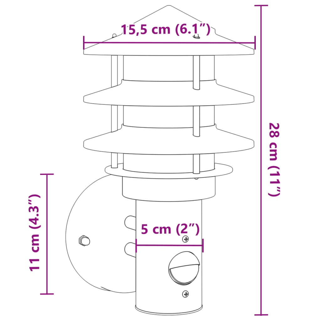 Utomhusvägglampor Med Sensorer 2 St Rostfritt Stål