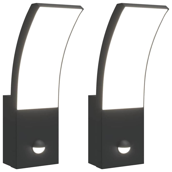 Utomhusvägglampor Led Med Sensorer 2 St Gjuten Aluminium
