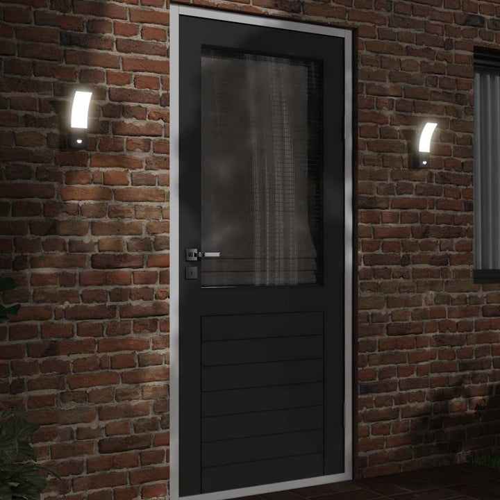 Utomhusvägglampor Led Med Sensorer 2 St Gjuten Aluminium