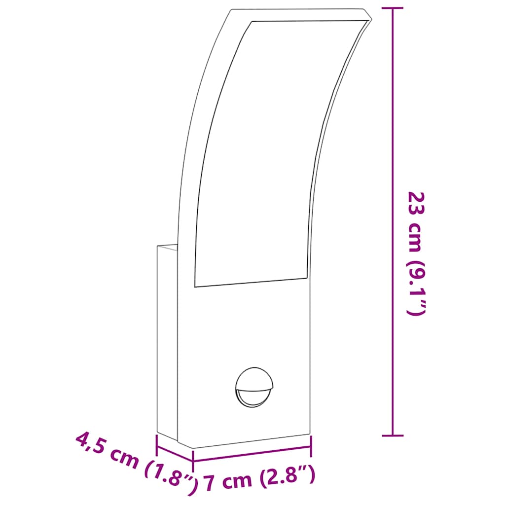 Utomhusvägglampor Led Med Sensorer 2 St Gjuten Aluminium