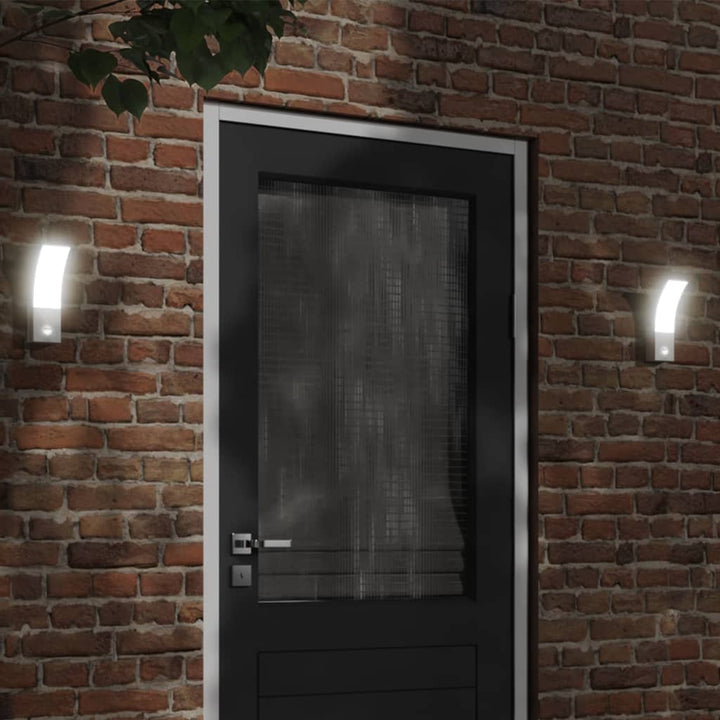Utomhusvägglampor Led Med Sensorer 2 St Gjuten Aluminium