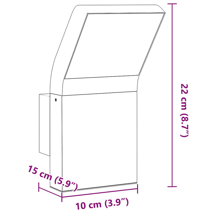 Utomhusvägglampa Led Gjuten Aluminium