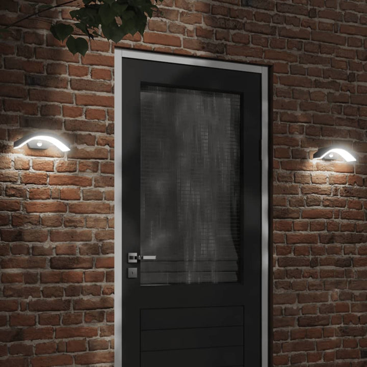 Utomhusvägglampor Med Sensorer 2 St Gjuten Aluminium