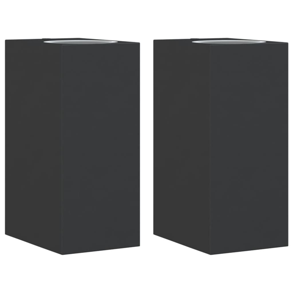Utomhusvägglampor 2 St Svart Gjuten Aluminium