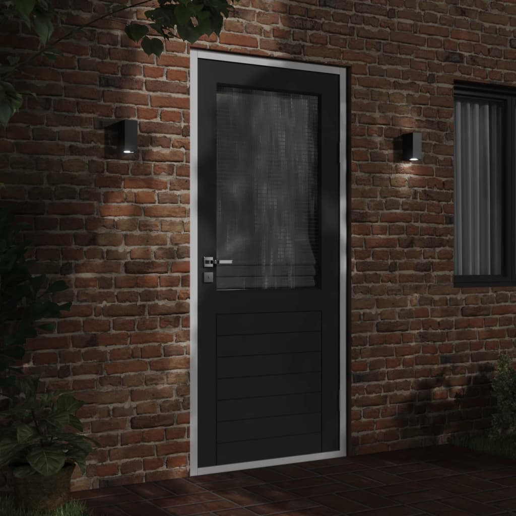 Utomhusvägglampor 2 St Svart Gjuten Aluminium